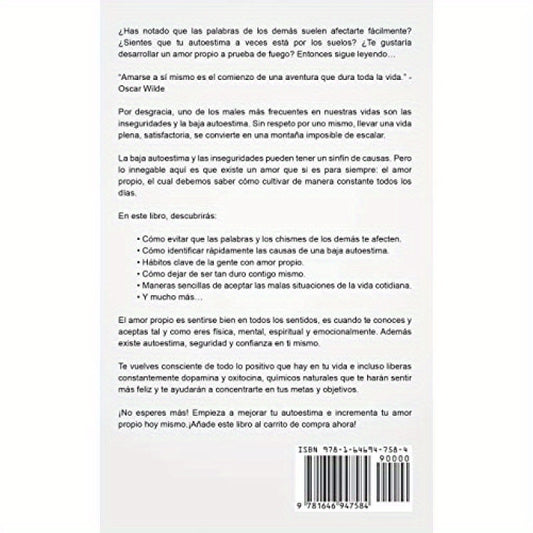 1pc Spanish Language Self-Help Book "Amor Propio a Prueba de Balas" - Building Unbreakable Self-Esteem by Silvia Domingo, Published on 2022-11-04, Overcoming Negative Words and Opinions