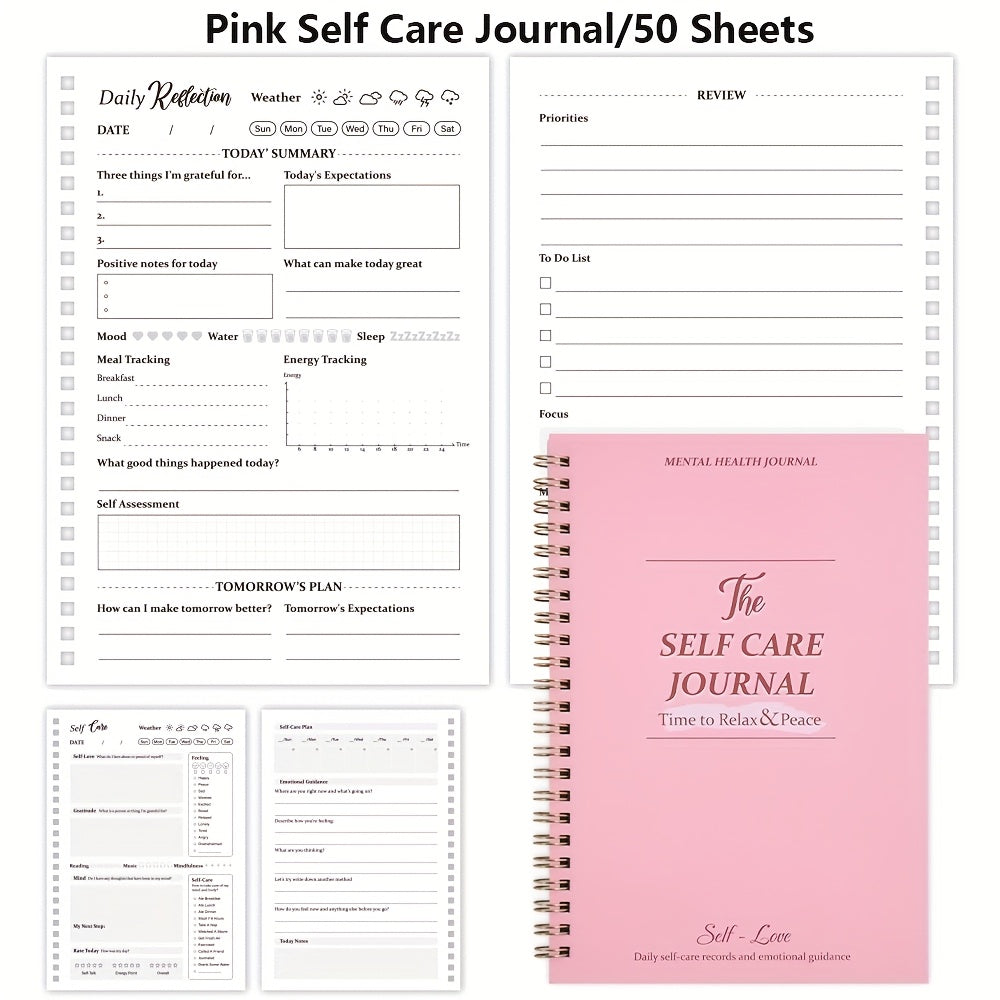 Undated Daily Self Care Journal 100 Pages Record Five Minutes A Day For More Affirmation Reflection Optimism Positivity Happiness Guide Daily Planner For Students Teachers Friends Holiday Gifts