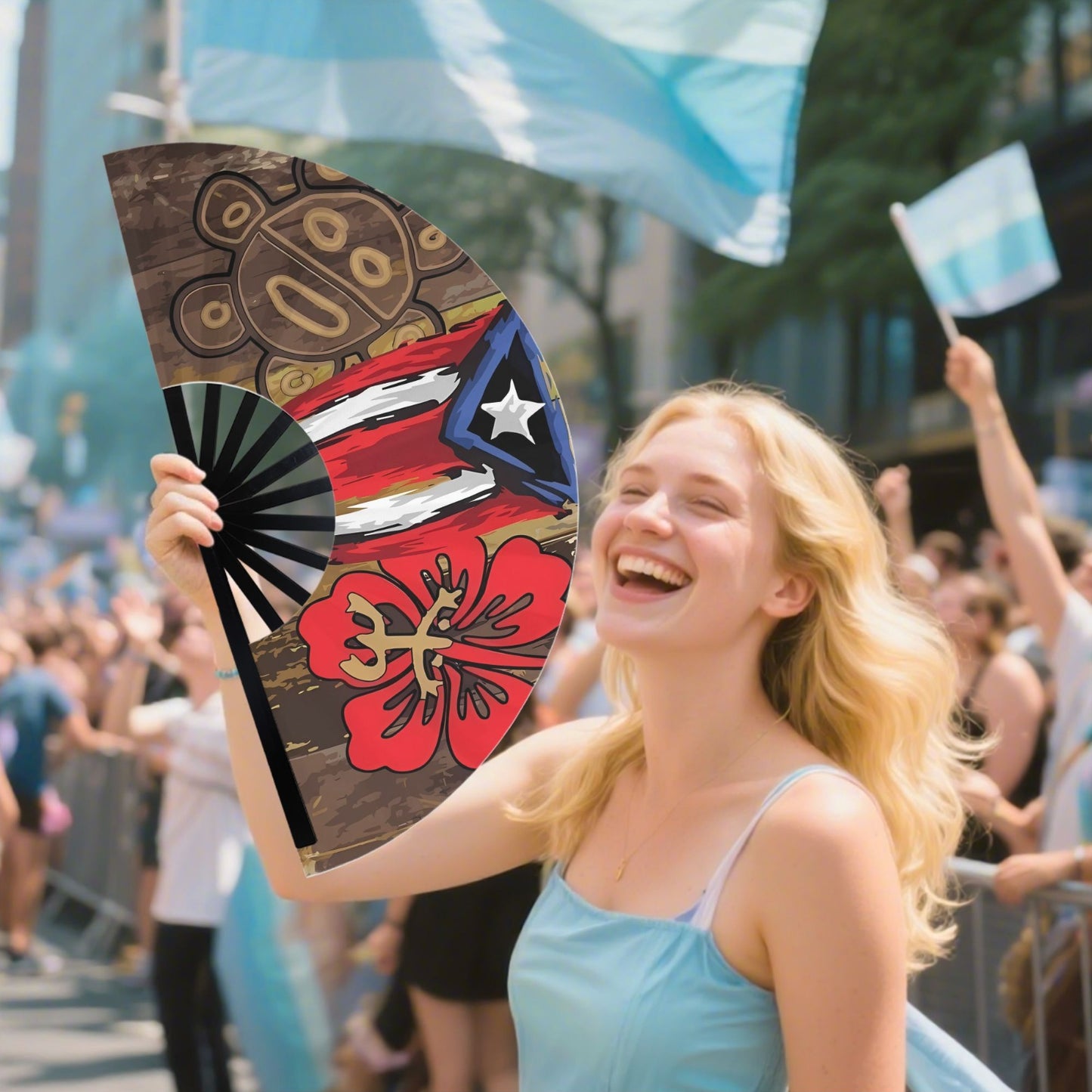 Beautiful Puerto Rico Folding Fan