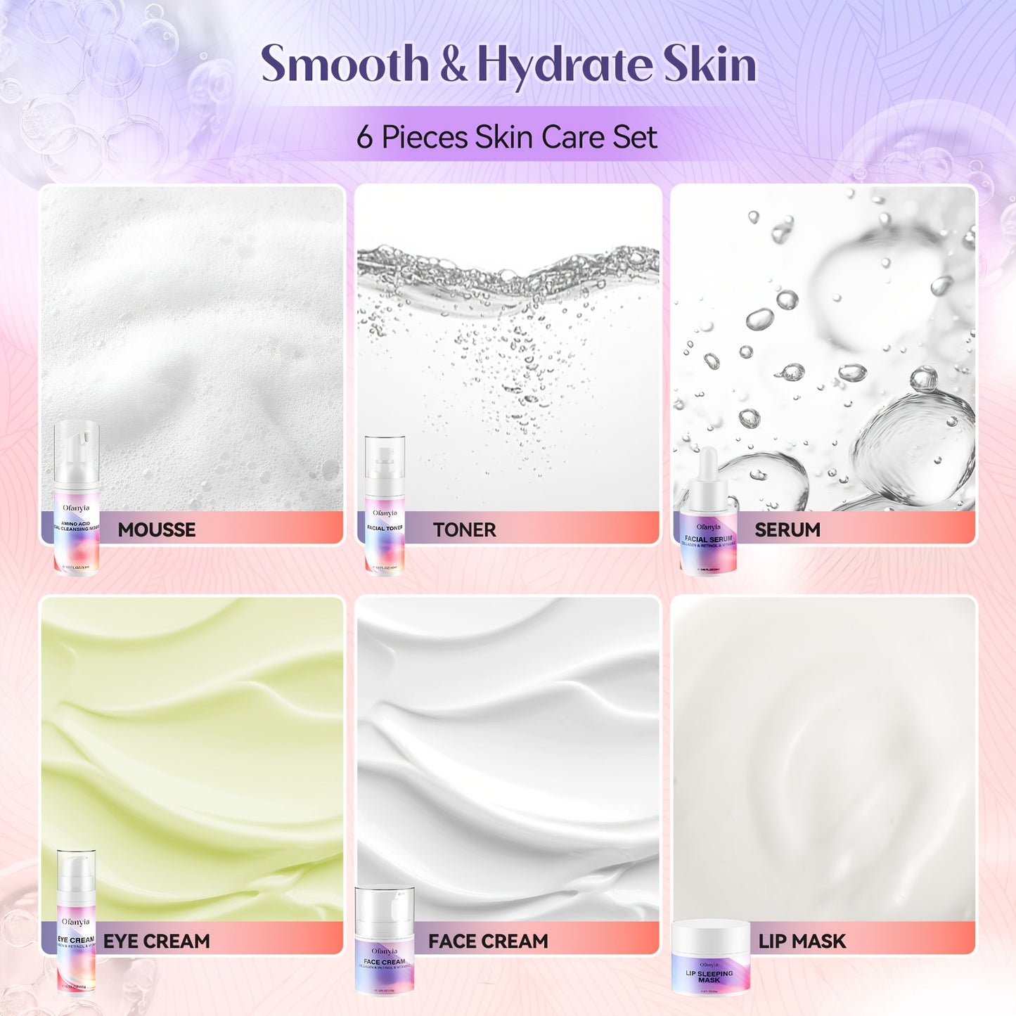 One Set Of Collagen & Retinol Skincare, 6in 1 Collagen & Retinol Facial Kit