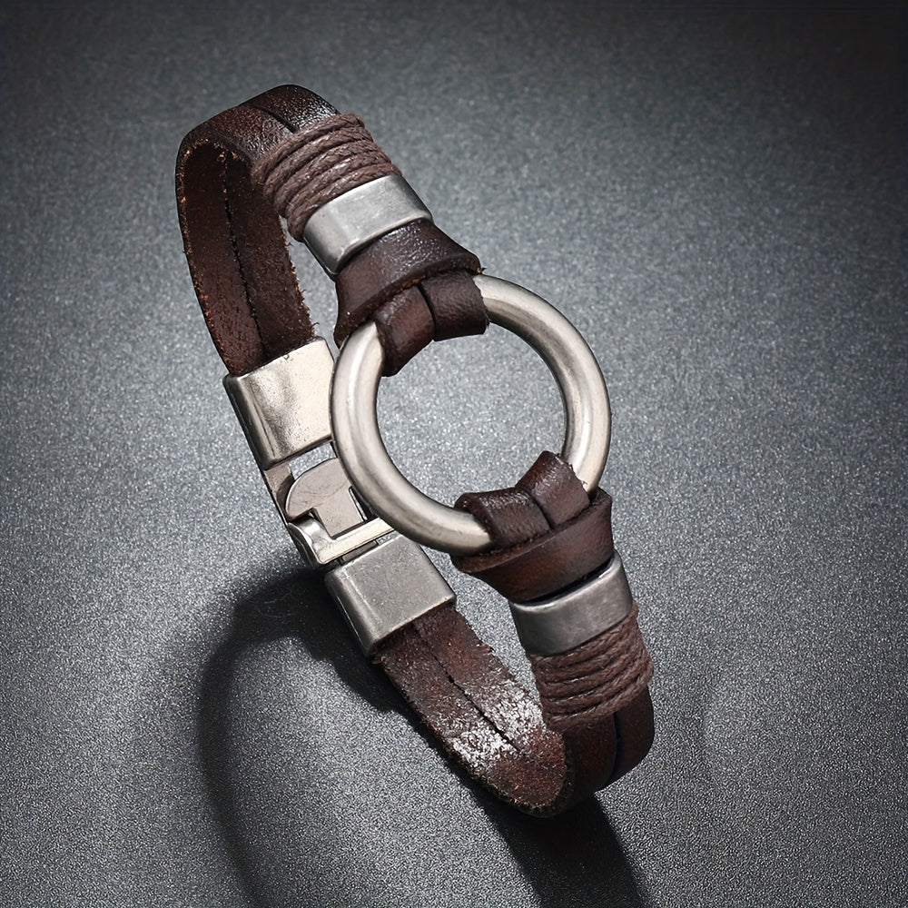 Trendy bracelet multi-layer Leather