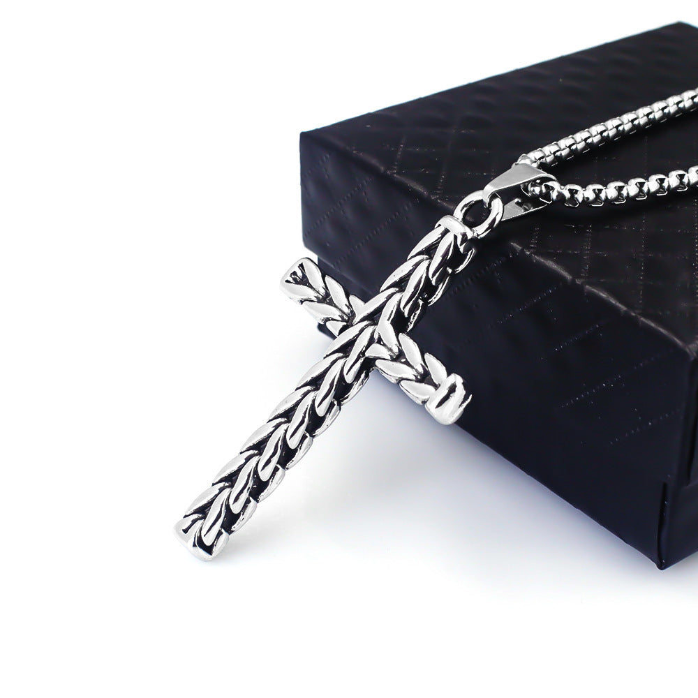Elegant Stainless Steel Cross Pendant Necklace