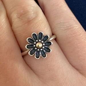 DAISY Genuine Two Tone Silver Gold Ring