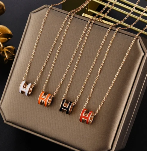 EJ Luury Titanium Steel Gold Plating Necklace