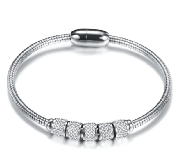 EJ Round Stainless Steel Diamond Bangle