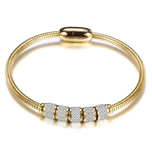 EJ Round Stainless Steel Diamond Bangle