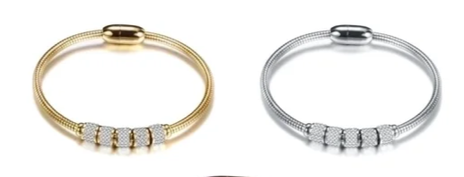 EJ Round Stainless Steel Diamond Bangle