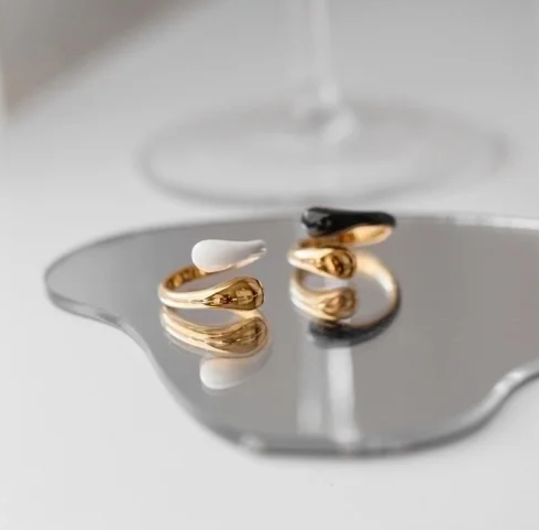 EJ Minimalist Color Block Stainless Steel Rings In Bulk