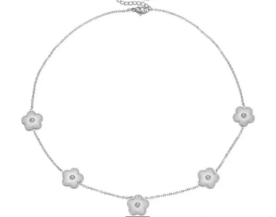 EJ Snowflake Flower Titanium Steel 18k Gold Plated Necklaces / Bracelet