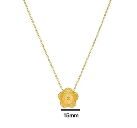 EJ Snowflake Flower Titanium Steel 18k Gold Plated Necklaces / Bracelet