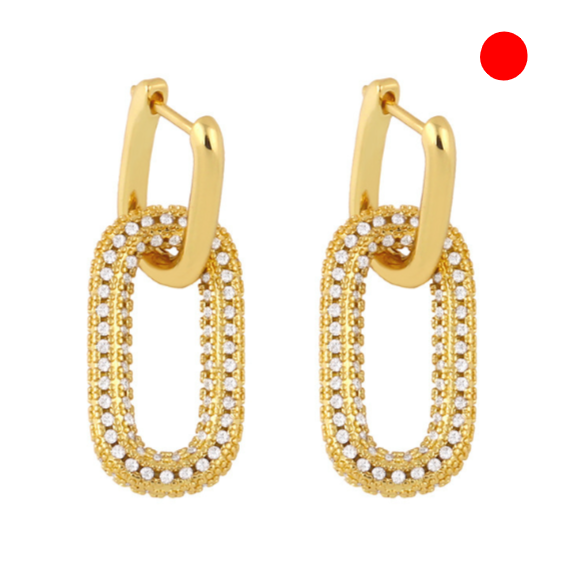 EJ Convertible Circle Stainless Steel Pvd 18k Gold Drop Earrings