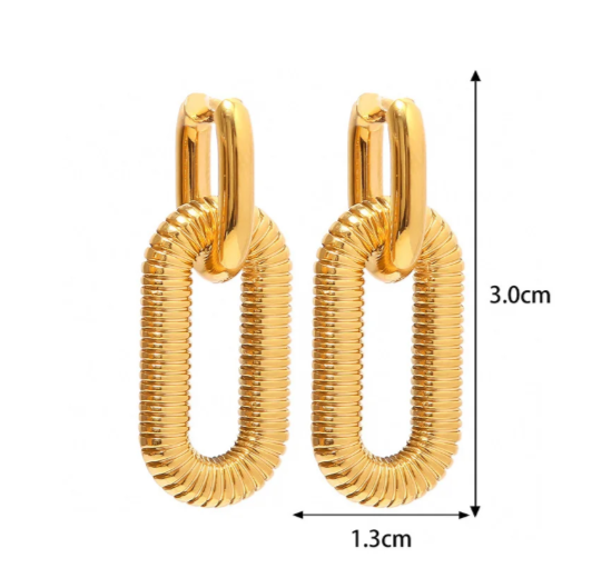 EJ Convertible Circle Stainless Steel Pvd 18k Gold Drop Earrings