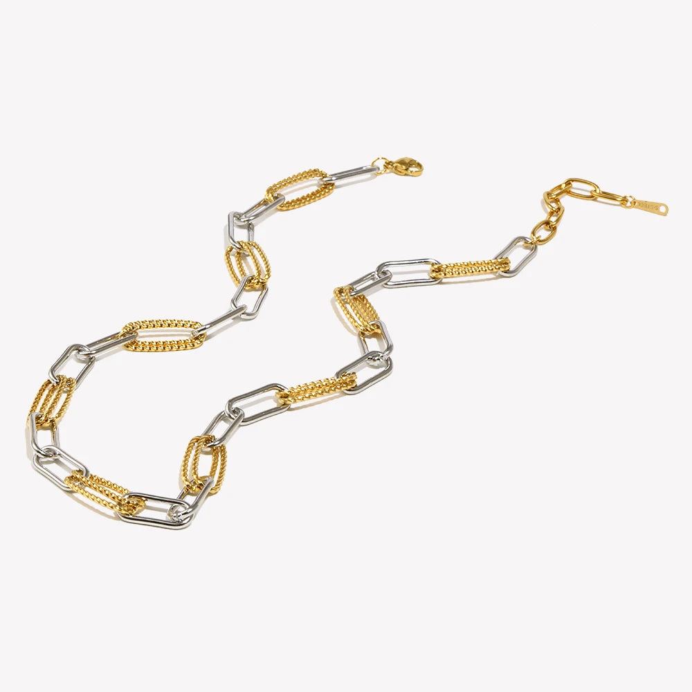 EJ 18K Gold Plated Stainless Steel Waterproof Necklace