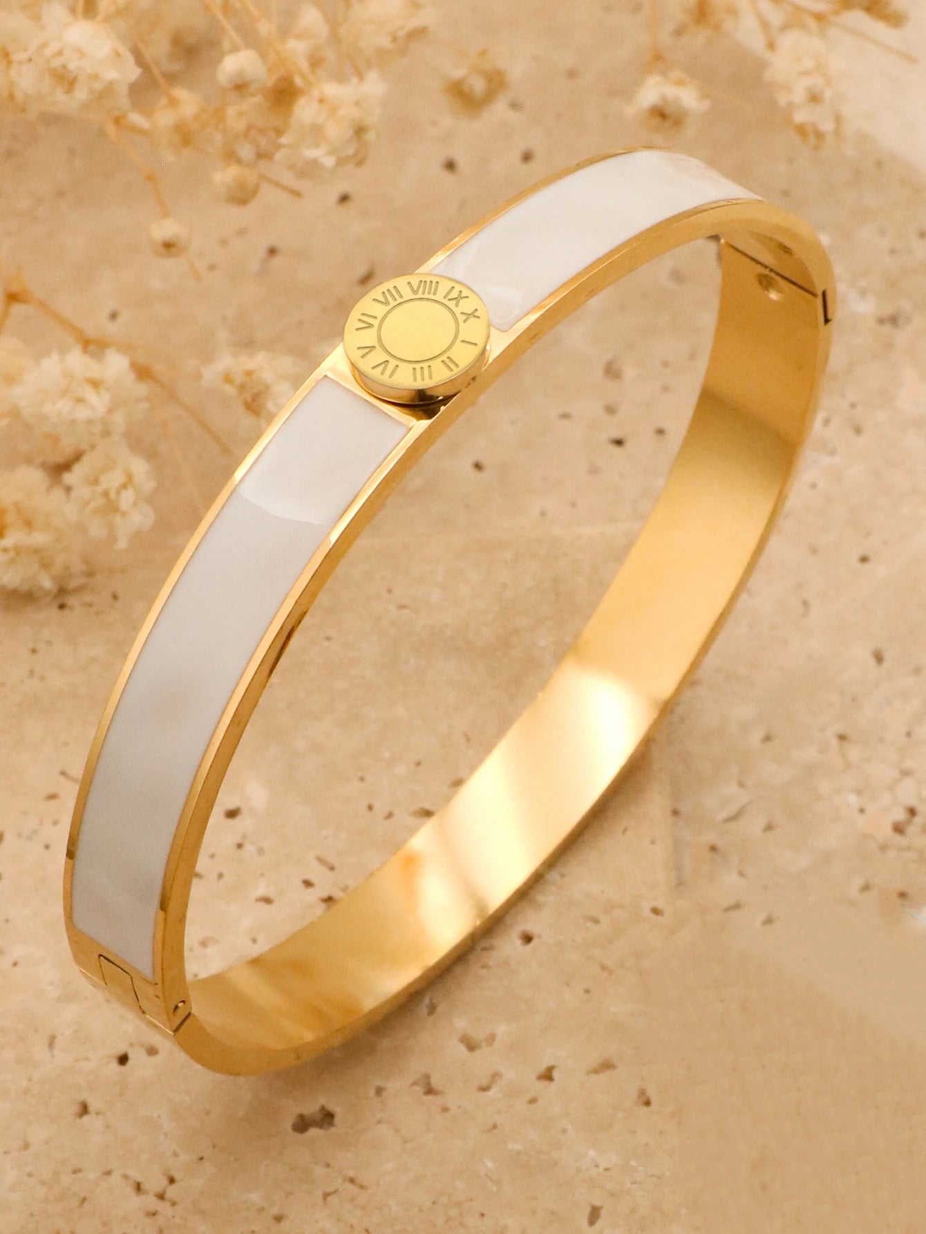Luxury 7mm Stainless Steel Enamel Bracelet