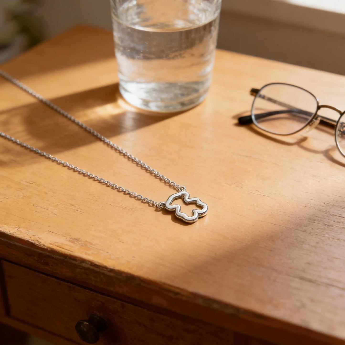 S925 Sterling Silver Cute Bear Necklace