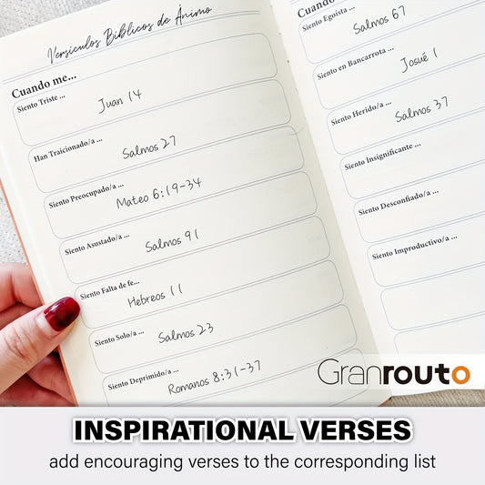 GRANROUTO Spanish Bible Study Journal - S.O.A.P Method Devotional Planner for Adults - Daily Scripture Notes & Prayer Reflections