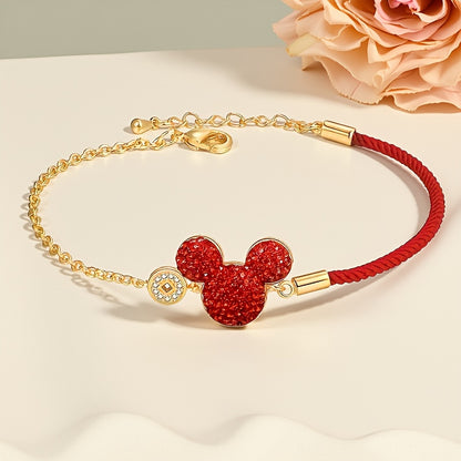 Disney Mickey Mouse Red Fashion Bracelet, Stylish and Eye-Catching, Perfect Gift for New Year, Christmas, and Birthday, Christmas Gift, Birthday Present, Stylish Accessory, Fashionable Bracelet, Durable Bracelet, Fashion Brac