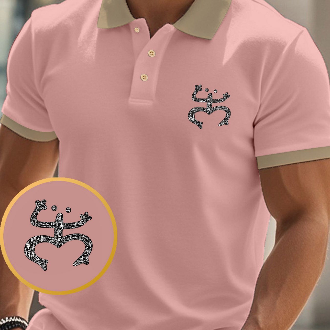 Men'S Polo Shirt with Puerto Rico Graphic