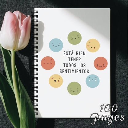 1pc Mental Health Journal with Spanish-Language Cover - Bilingual Counseling Notebook, Anxiety Relief & Emotional Expression Diary, for Women, Teens, Spanish Speakers - Mental Wellness Gift Idea