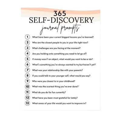 365 Self-Discovery Journal Prompts for Personal Improvement and Development, English/Spanish Language, 8.3*5.5 inch Size, Includes 365 Questions