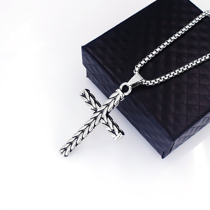 Elegant Stainless Steel Cross Pendant Necklace