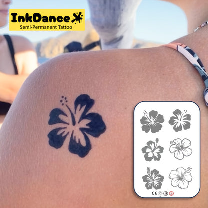 InkDance Flower Semi-permanent Tattoo Stickers - Waterproof and Long-lasting Realistic