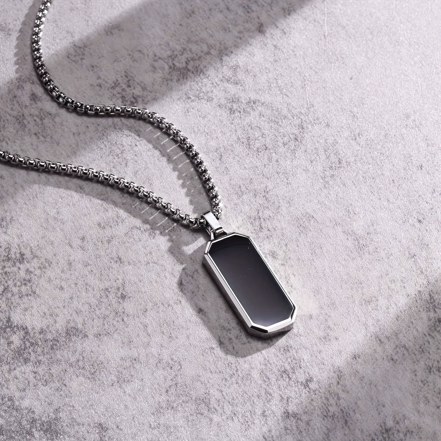 Necklace with Black Geometric Pendant