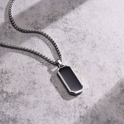 Necklace with Black Geometric Pendant