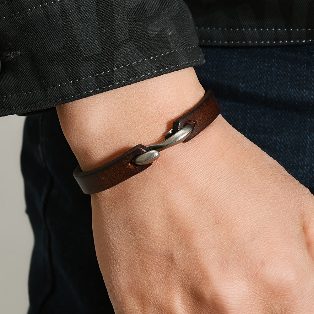Leather Simple S Hook Bracelet