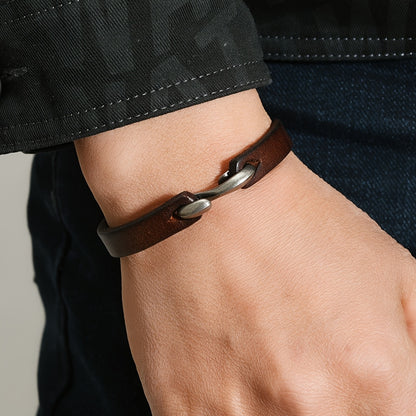 Leather Simple S Hook Bracelet