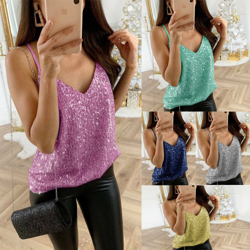 vest tank tops patchwork casual solid color