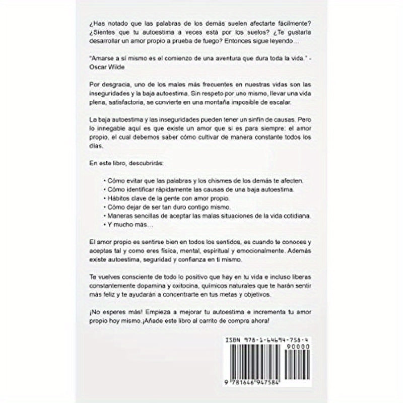 1pc Spanish Language Self-Help Book "Amor Propio a Prueba de Balas" - Building Unbreakable Self-Esteem by Silvia Domingo, Published on 2022-11-04, Overcoming Negative Words and Opinions
