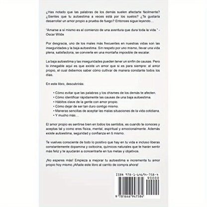 1pc Spanish Language Self-Help Book "Amor Propio a Prueba de Balas" - Building Unbreakable Self-Esteem by Silvia Domingo, Published on 2022-11-04, Overcoming Negative Words and Opinions