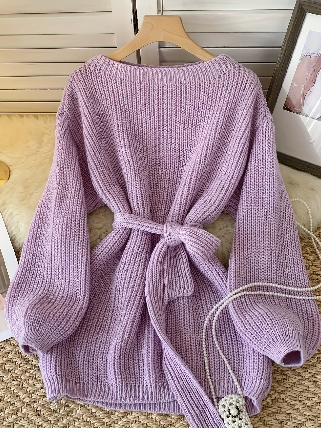 Chic Elegant Knitwear  Mustard Yellow Loose Fit Sweater