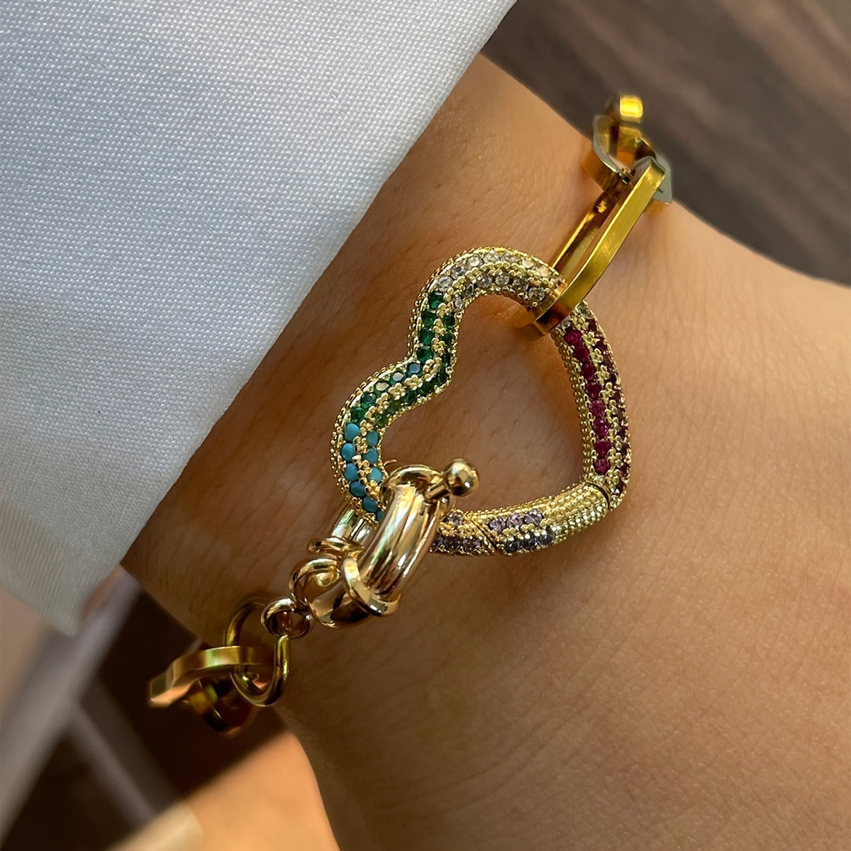 [1pc Elegant Bracelet] 1pc Elegant Double Buckle Stainless Steel Bracelet | Versatile for Women and Girls, Ideal for Daily Wear & Gift, Perfect for Valentine's Day, All-Season Accessory