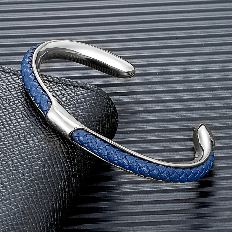 Classic Minimalist  Braided Faux Leather Cuff Bracelet