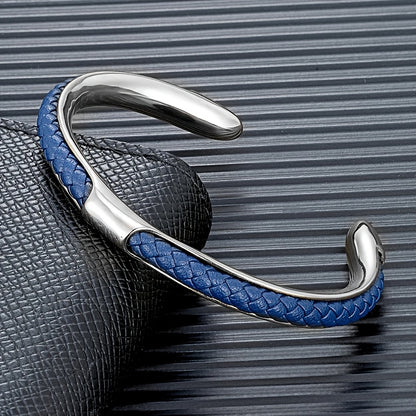 Classic Minimalist  Braided Faux Leather Cuff Bracelet