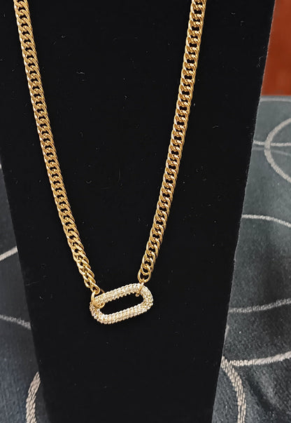 EJ Vintage Stripe Quadrilateral Geometric Titanium Steel Electroplating Necklace and Bracelet Set