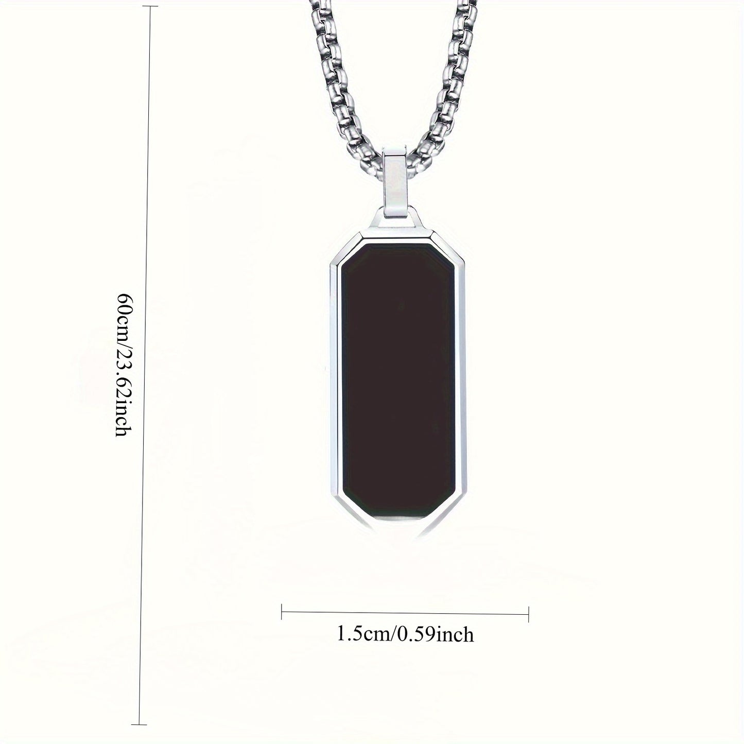 Necklace with Black Geometric Pendant