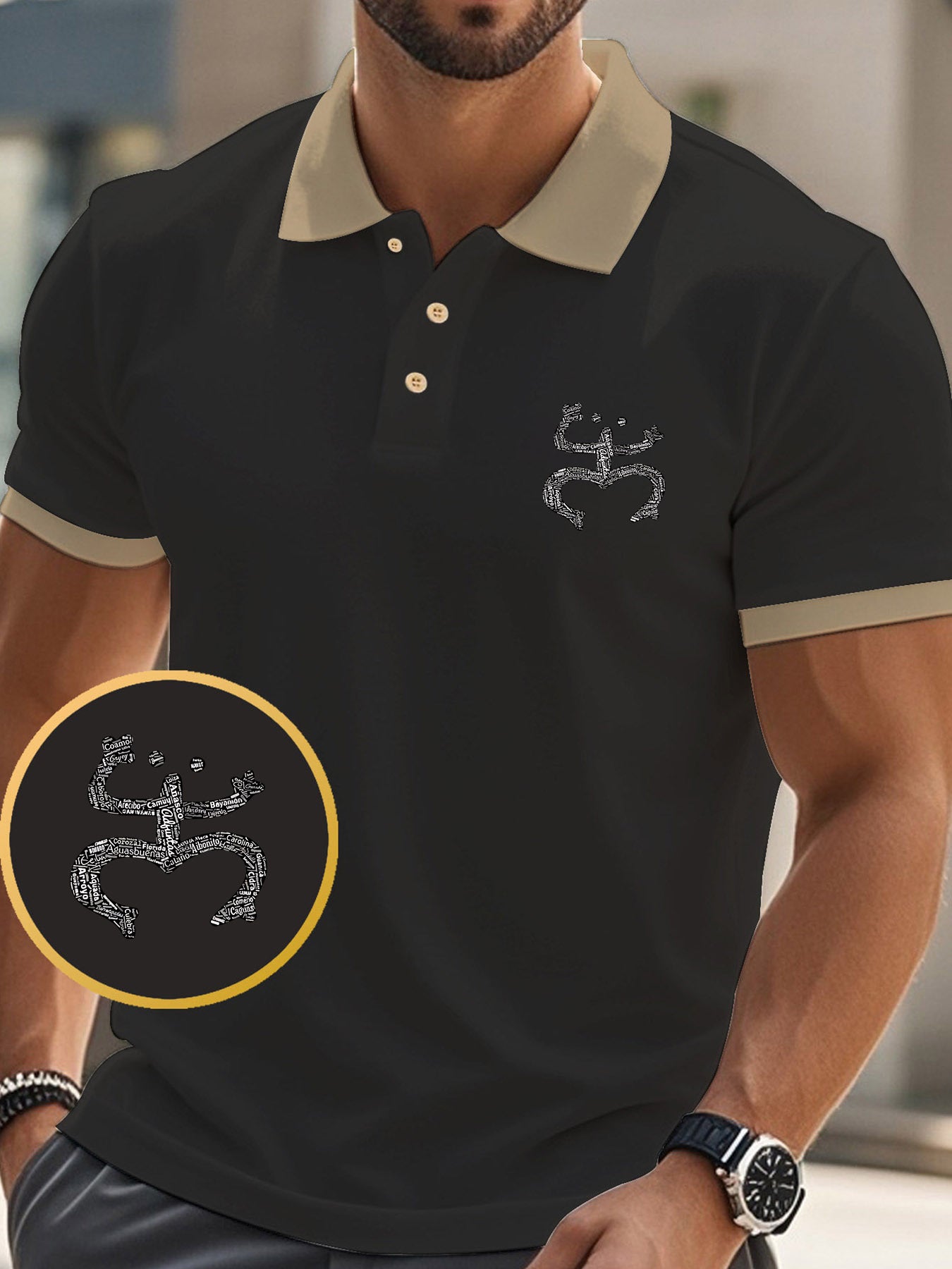 Men'S Polo Shirt with Puerto Rico Graphic