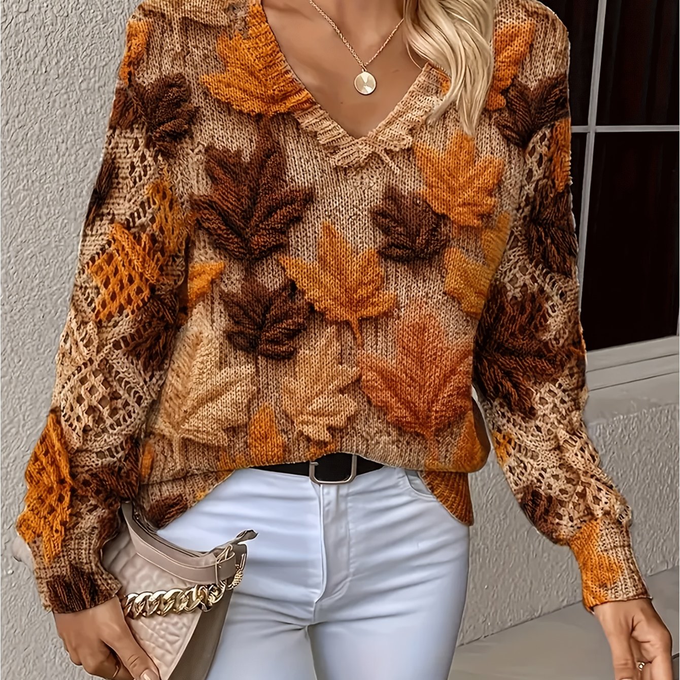 Bohemian Chic V-Neck Long Sleeve  Top