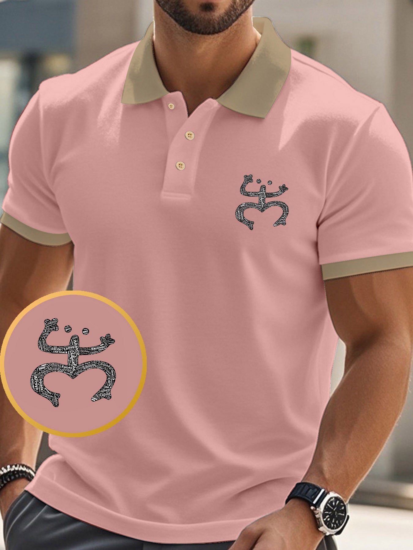 Men'S Polo Shirt with Puerto Rico Graphic