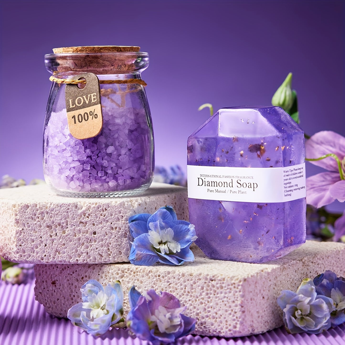Bath Care Gift Box Set - Including Cup, Bath Bombs, Bath Salts, Candle
