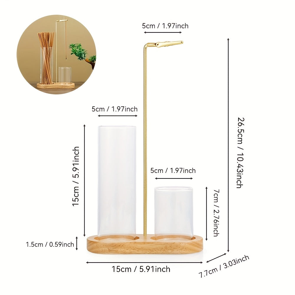 2-in-1 Elegant Glass Incense and Candle Holder
