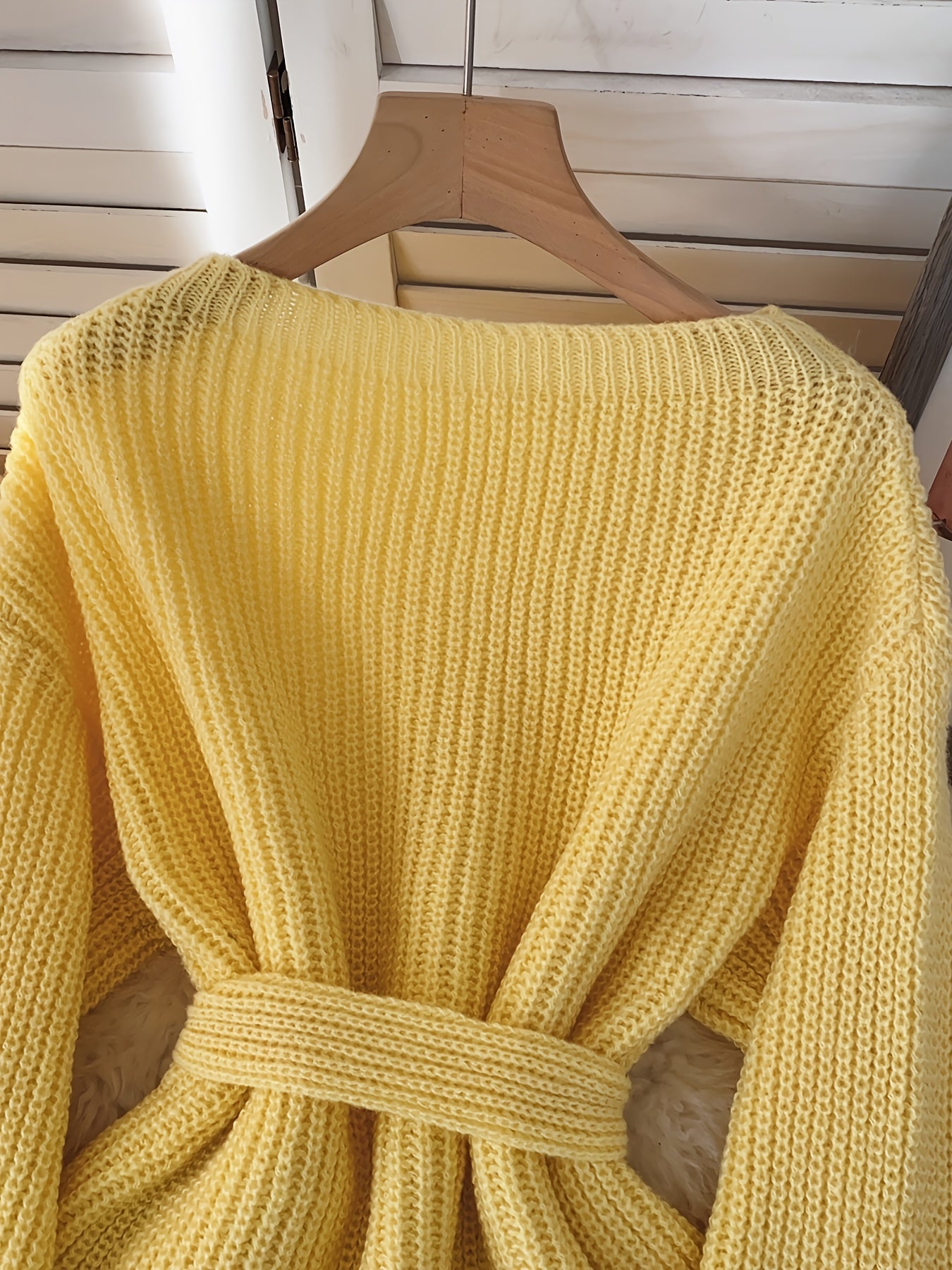 Chic Elegant Knitwear  Mustard Yellow Loose Fit Sweater