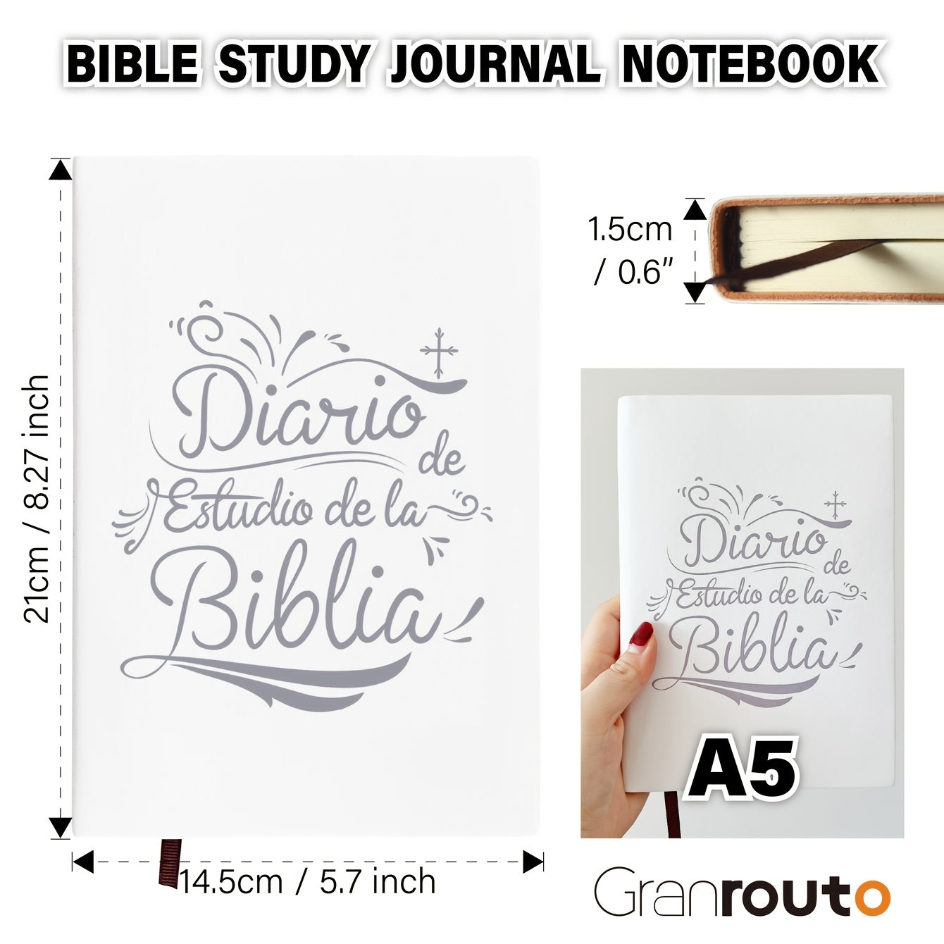 GRANROUTO Spanish Bible Study Journal - S.O.A.P Method Devotional Planner for Adults - Daily Scripture Notes & Prayer Reflections