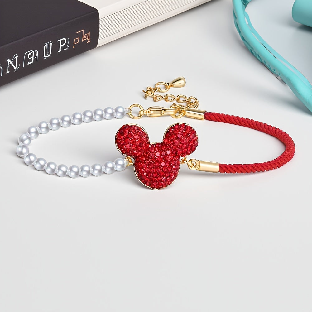 Disney Mickey Mouse Red Fashion Bracelet, Stylish and Eye-Catching, Perfect Gift for New Year, Christmas, and Birthday, Christmas Gift, Birthday Present, Stylish Accessory, Fashionable Bracelet, Durable Bracelet, Fashion Brac