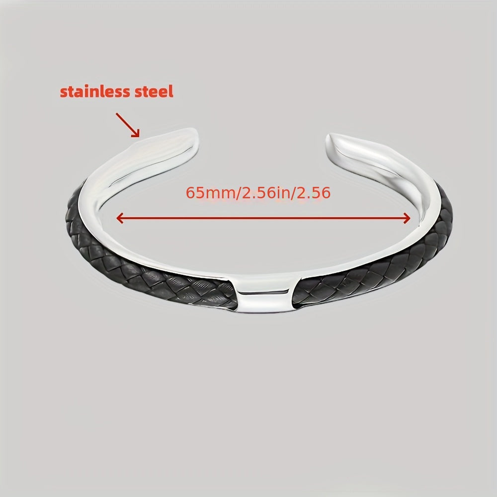 Classic Minimalist  Braided Faux Leather Cuff Bracelet