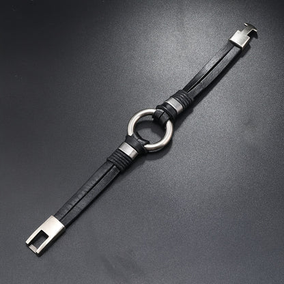 Trendy bracelet  multi-layer Leather