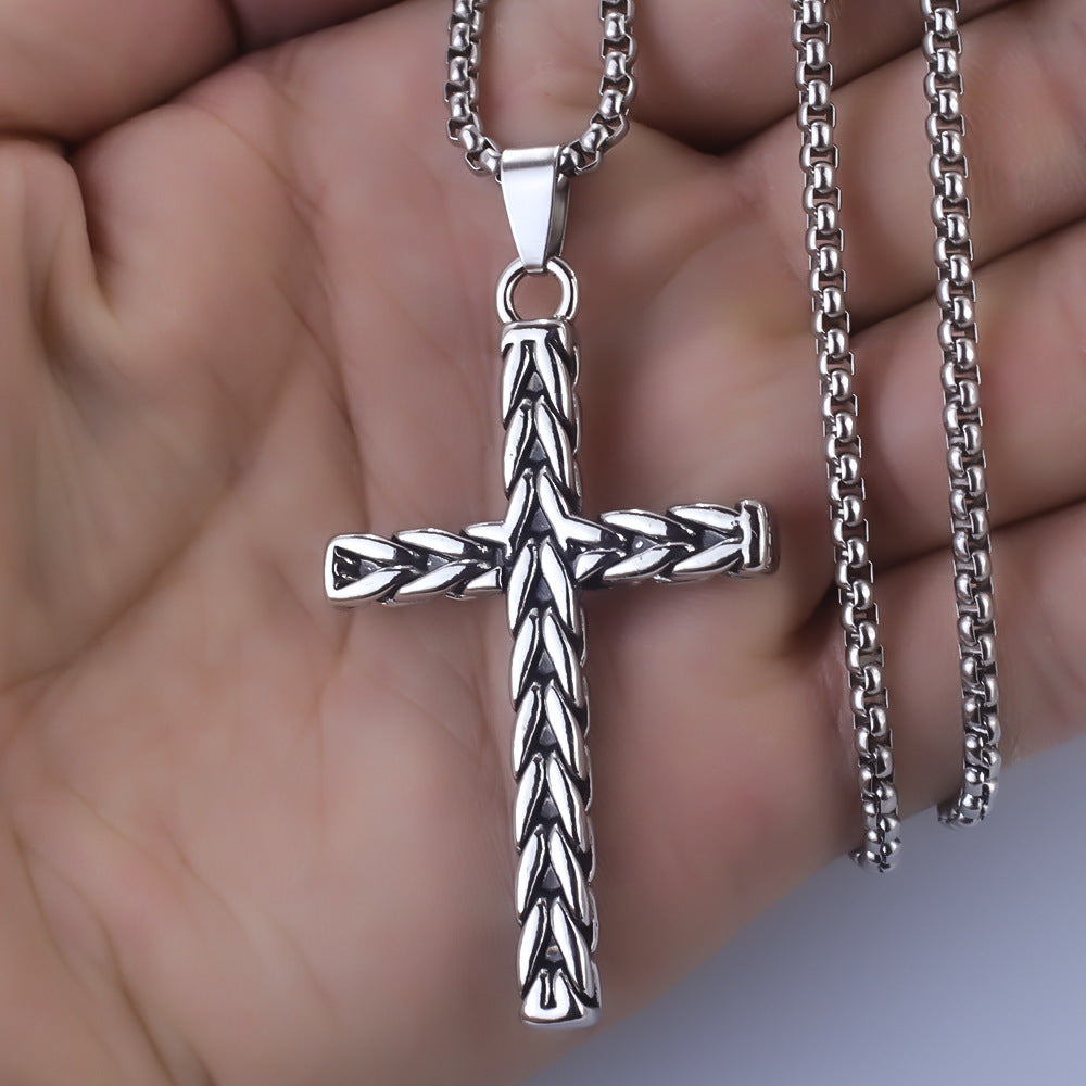 Elegant Stainless Steel Cross Pendant Necklace
